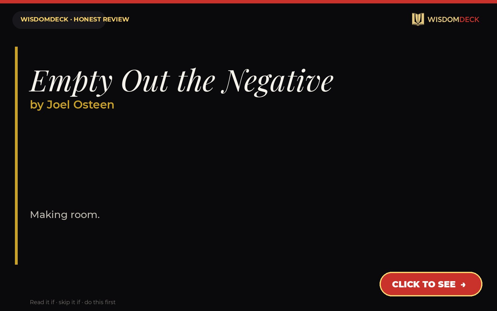 Empty Out the Negative by Joel Osteen — WisdomDeck review