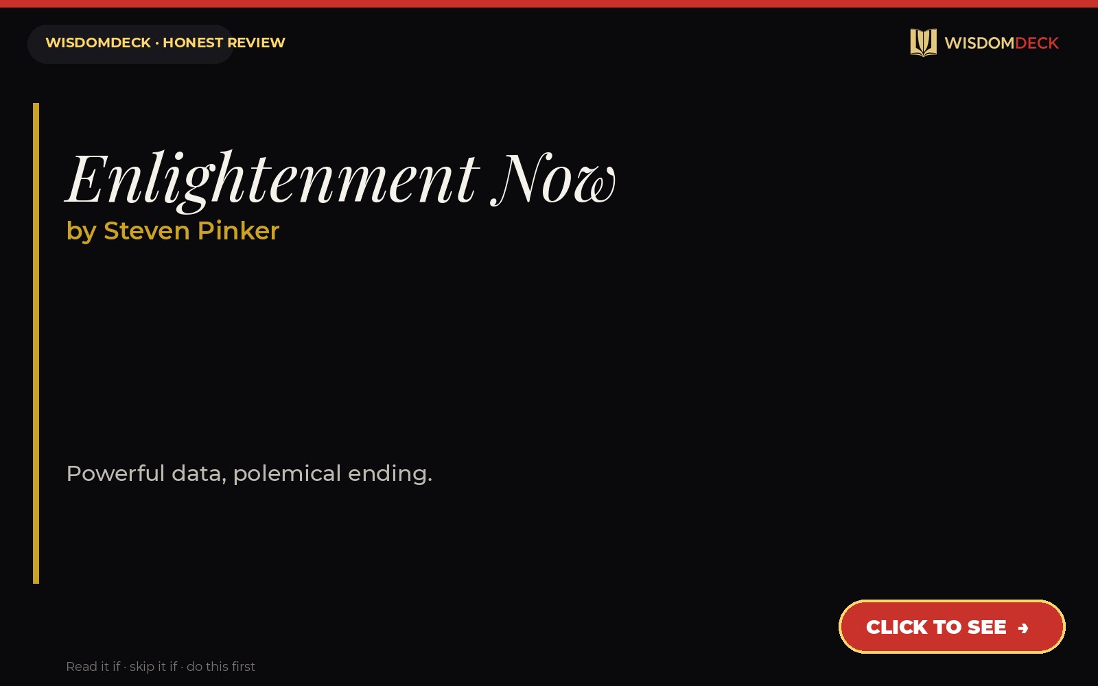 Enlightenment Now by Steven Pinker — WisdomDeck review