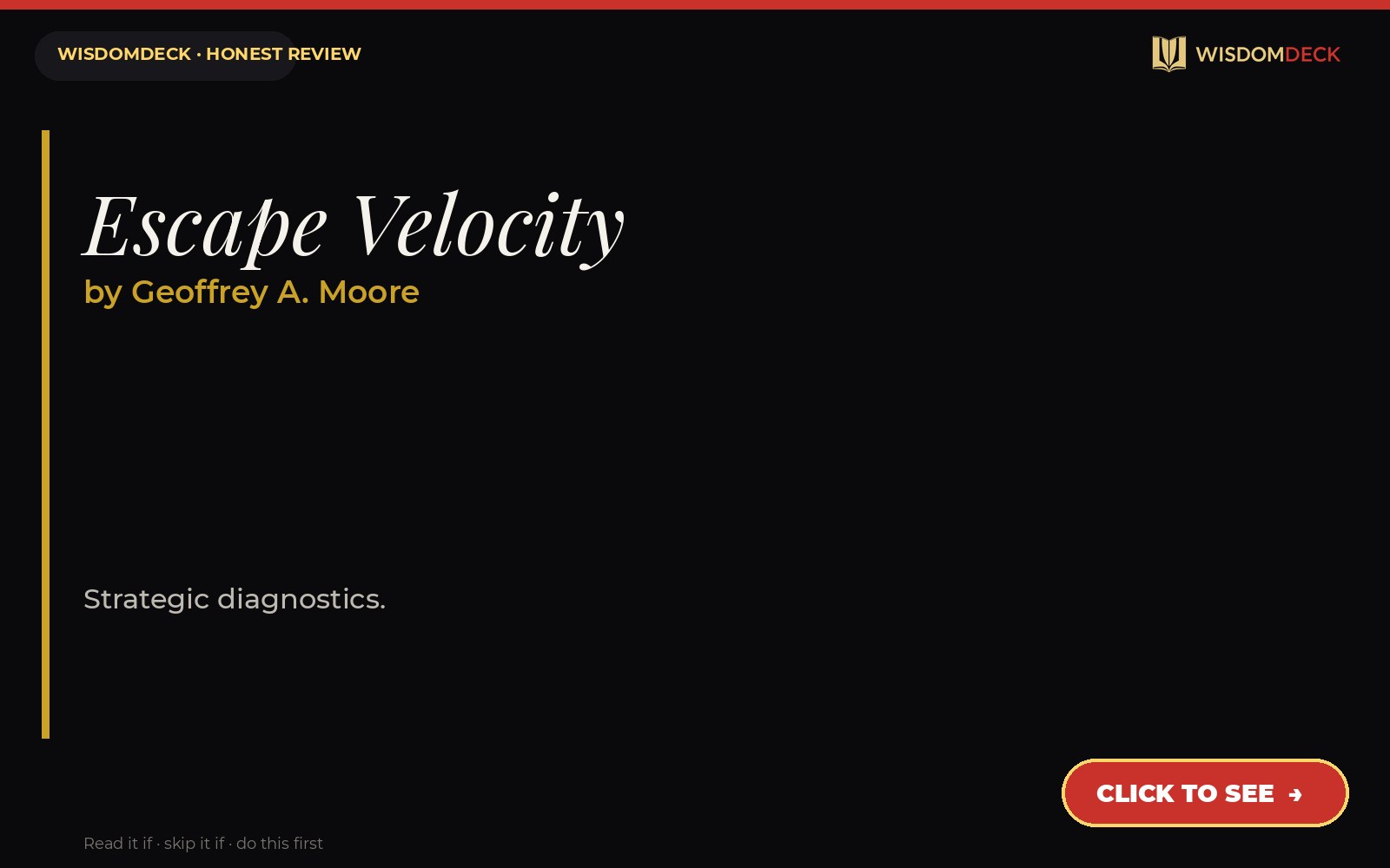 Escape Velocity by Geoffrey A. Moore — WisdomDeck review
