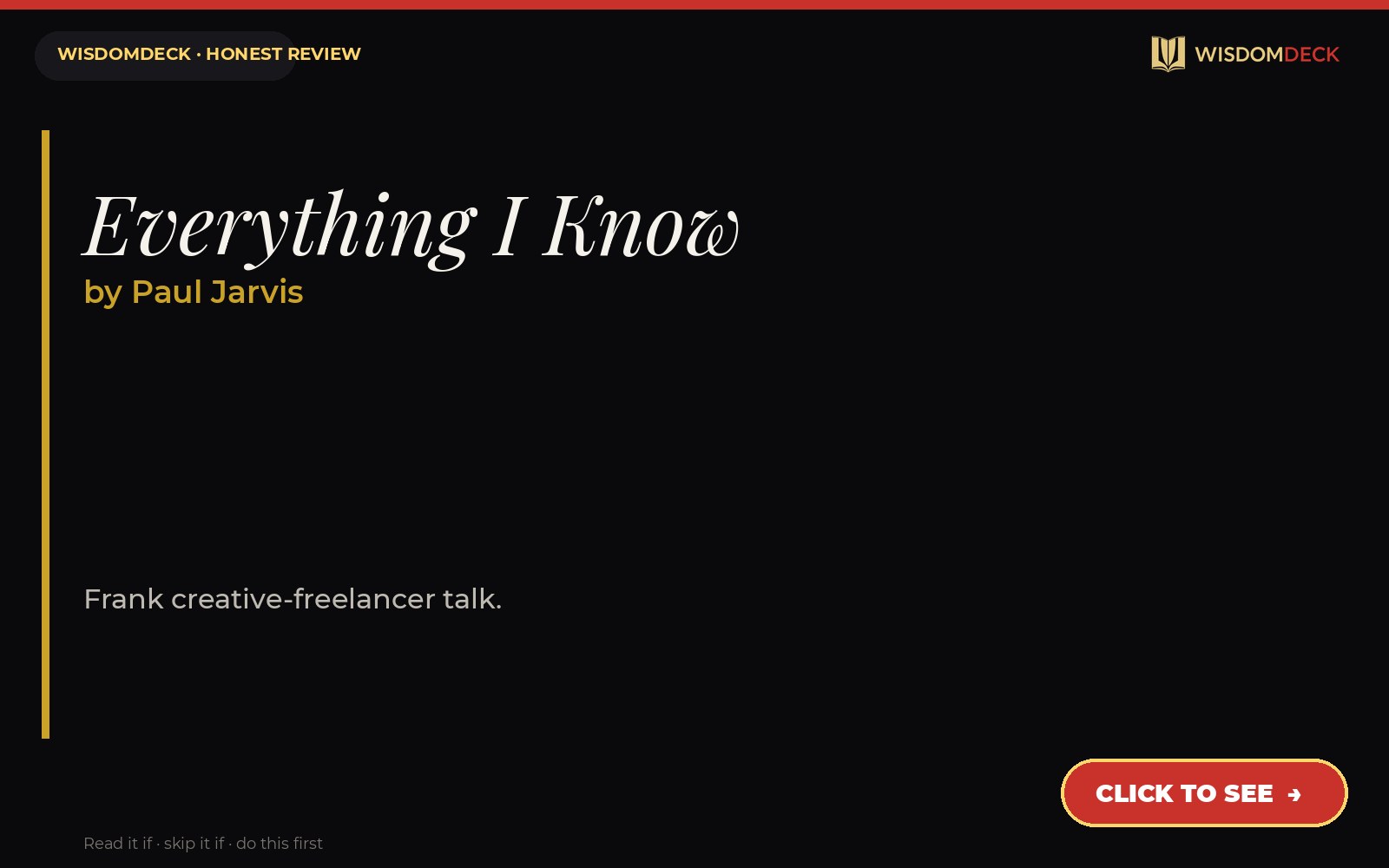 Everything I Know by Paul Jarvis — WisdomDeck review