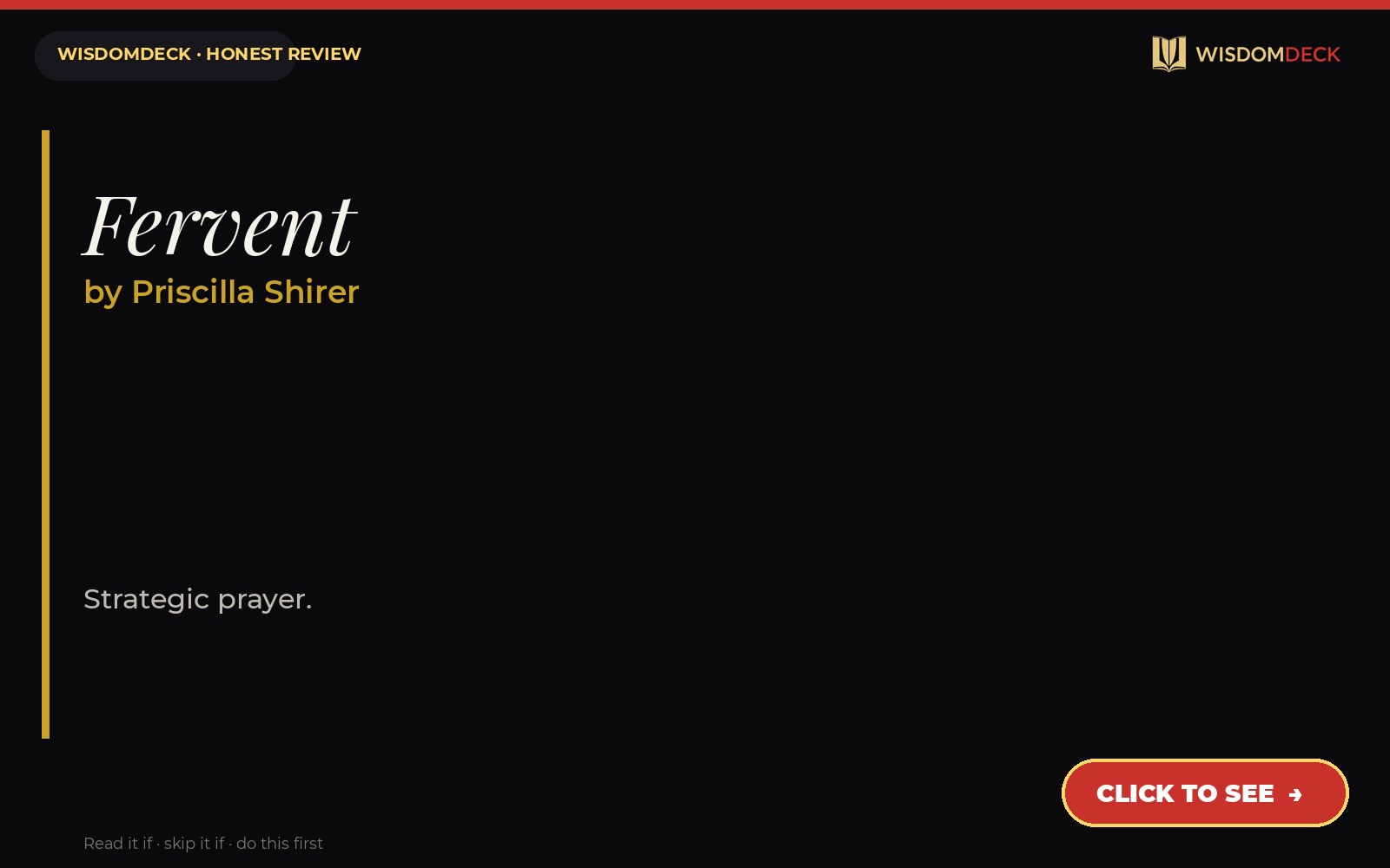 Fervent by Priscilla Shirer — WisdomDeck honest review