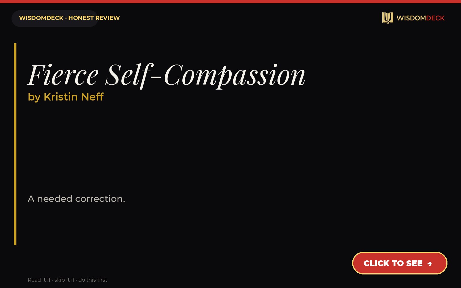 Fierce Self-Compassion by Kristin Neff — WisdomDeck review