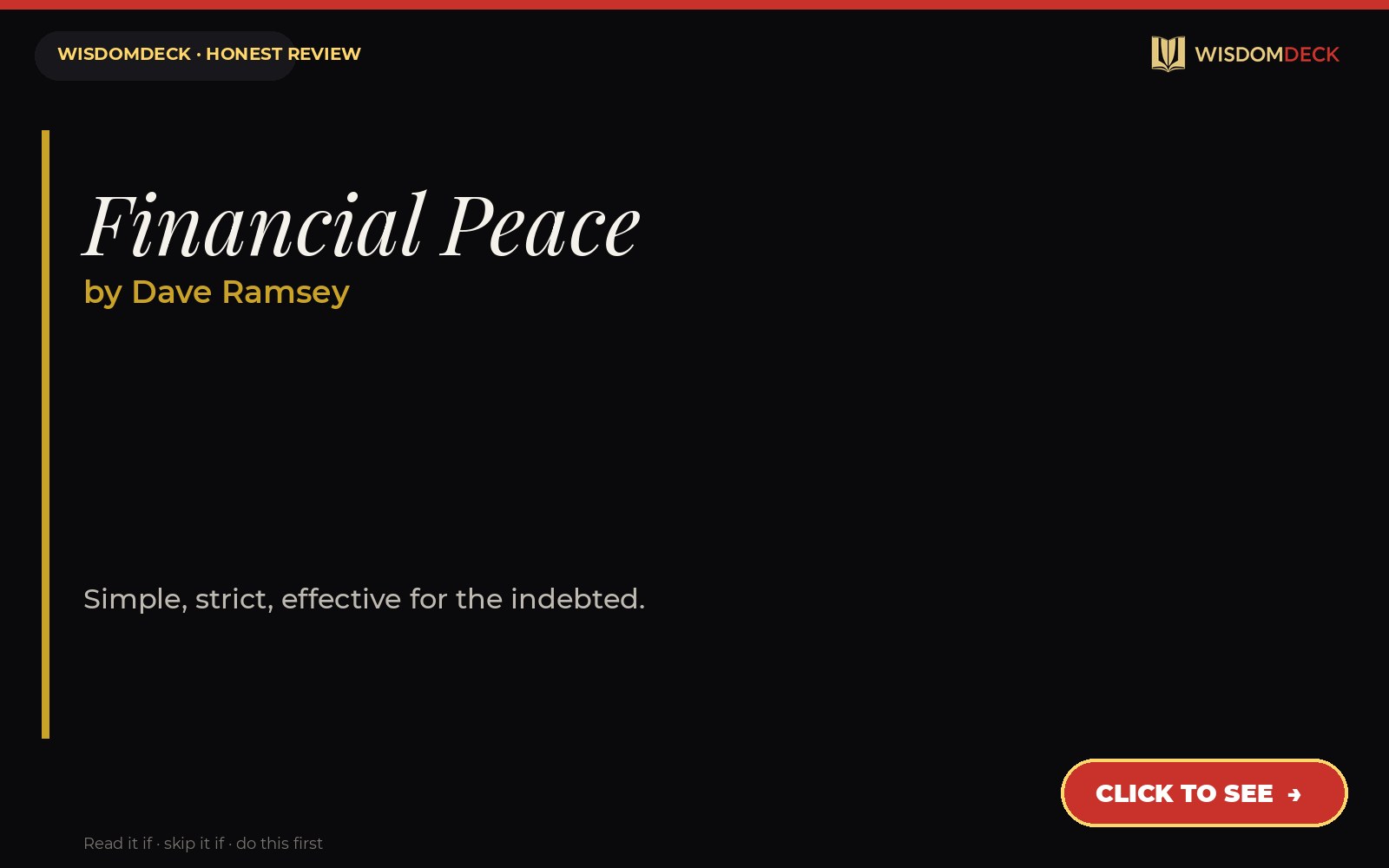 Financial Peace by Dave Ramsey — WisdomDeck review