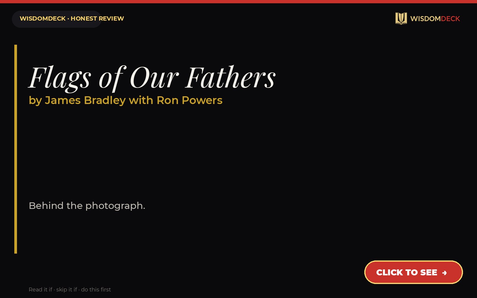Flags of Our Fathers by James Bradley with Ron Powers — WisdomDeck review