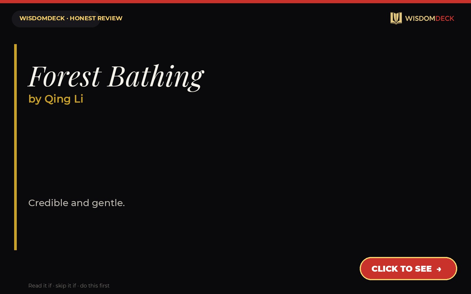 Forest Bathing by Qing Li — WisdomDeck review