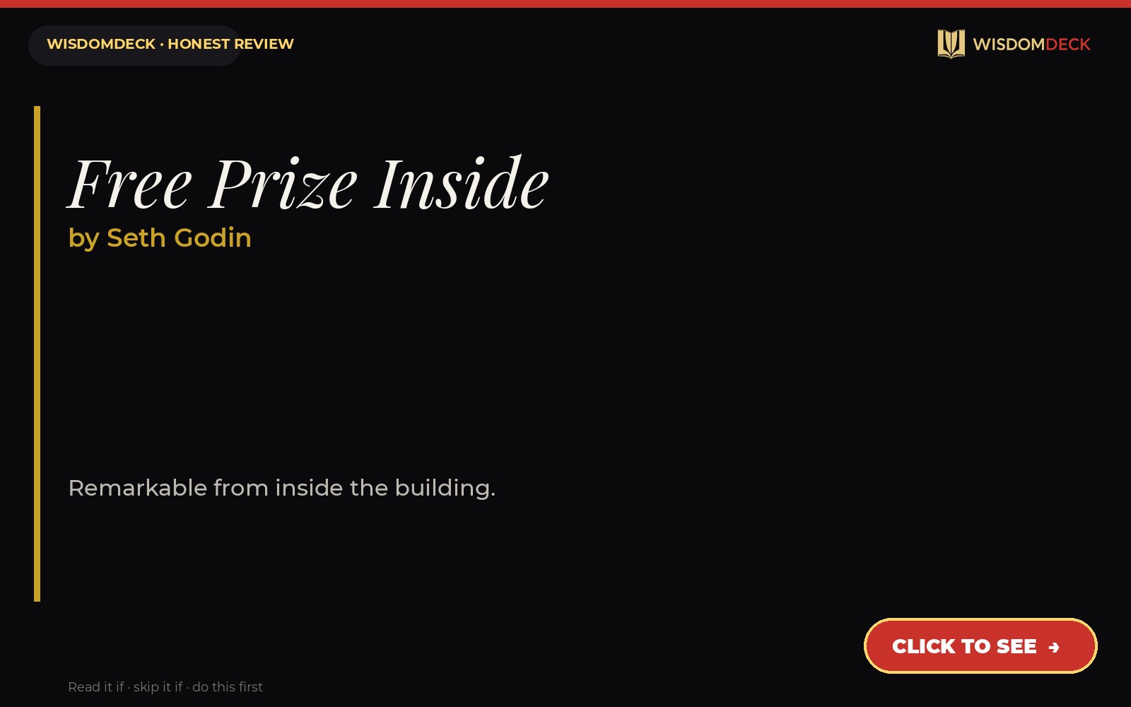 Free Prize Inside by Seth Godin — WisdomDeck review