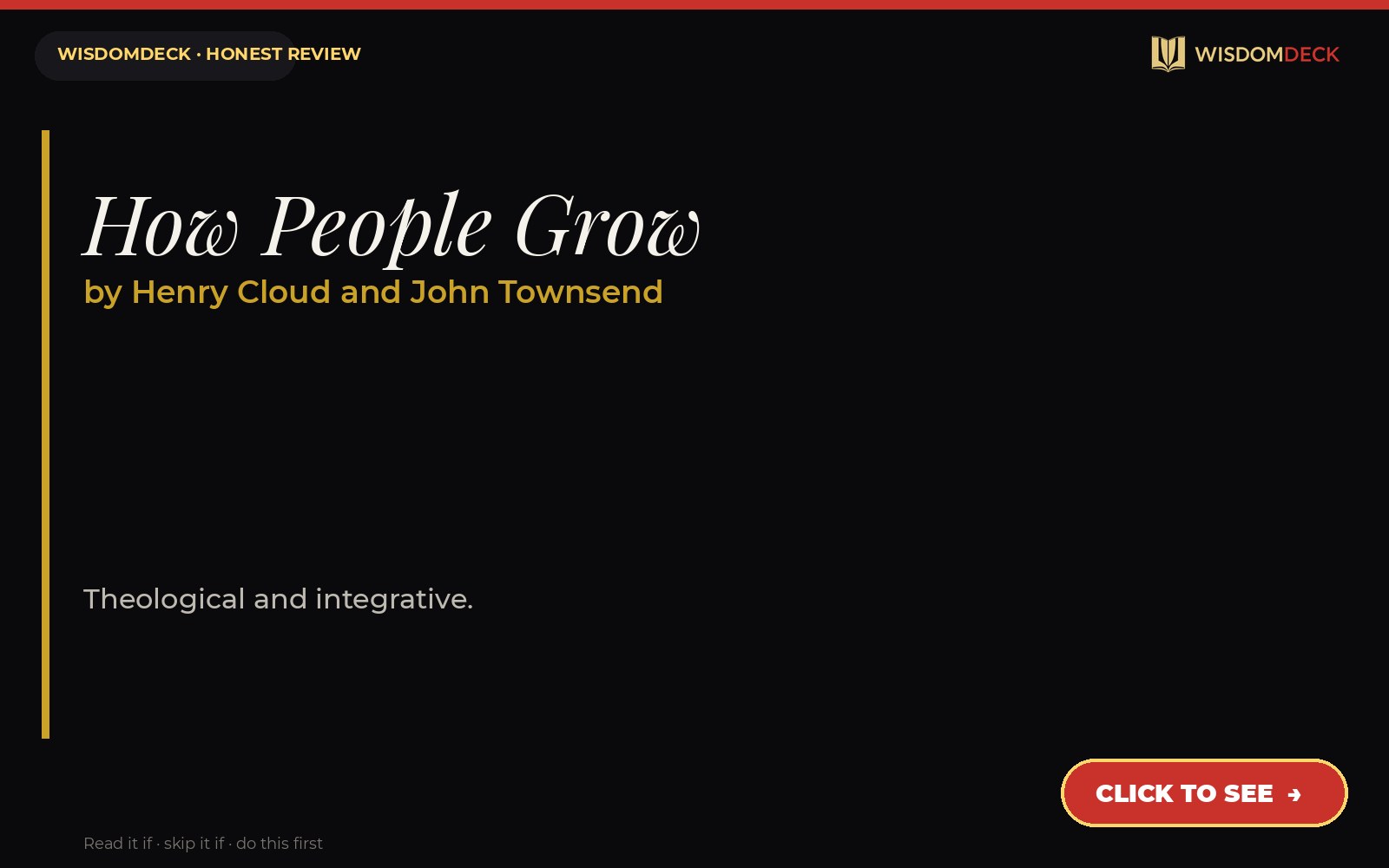 How People Grow by Henry Cloud and John Townsend — WisdomDeck review