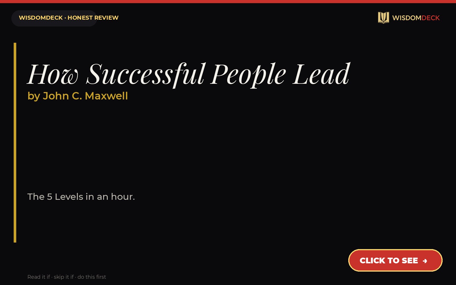 How Successful People Lead by John C. Maxwell — WisdomDeck review