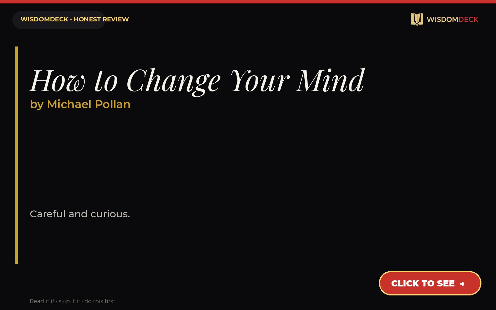 How to Change Your Mind by Michael Pollan — WisdomDeck review