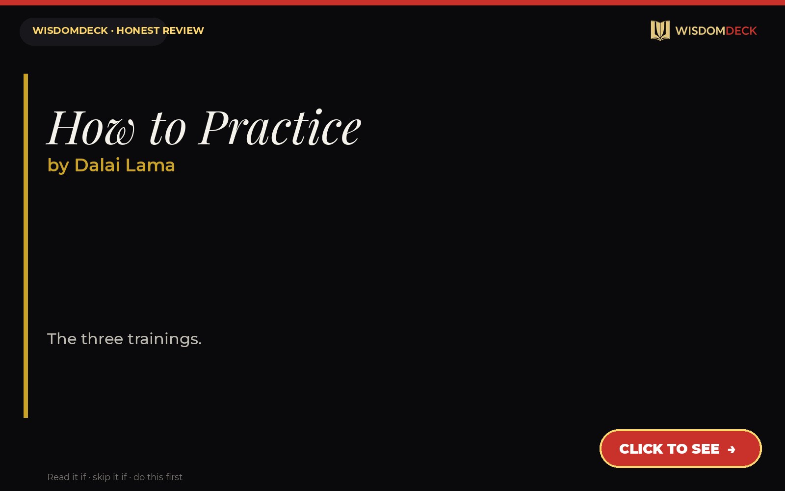 How to Practice by Dalai Lama — WisdomDeck honest review