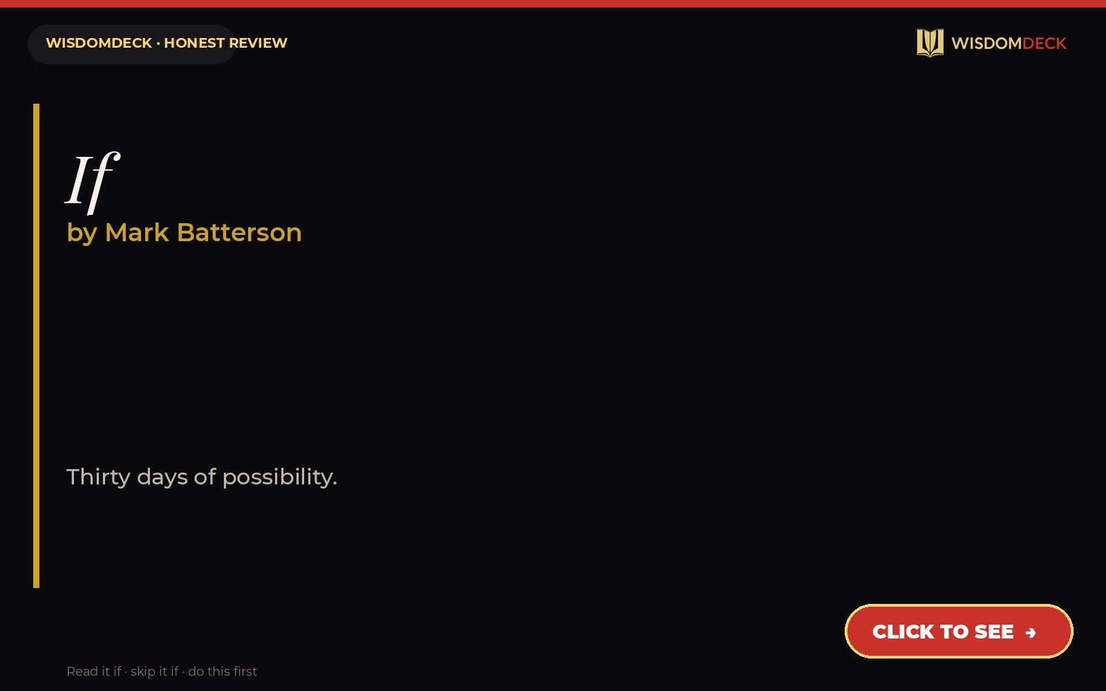 If by Mark Batterson — WisdomDeck honest review