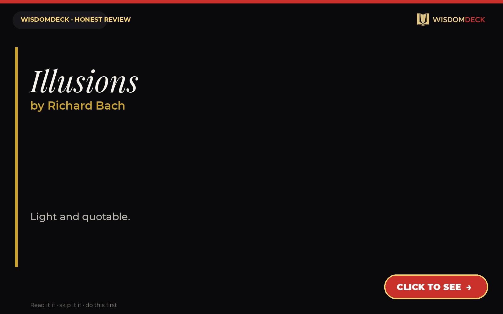 Illusions by Richard Bach — WisdomDeck review
