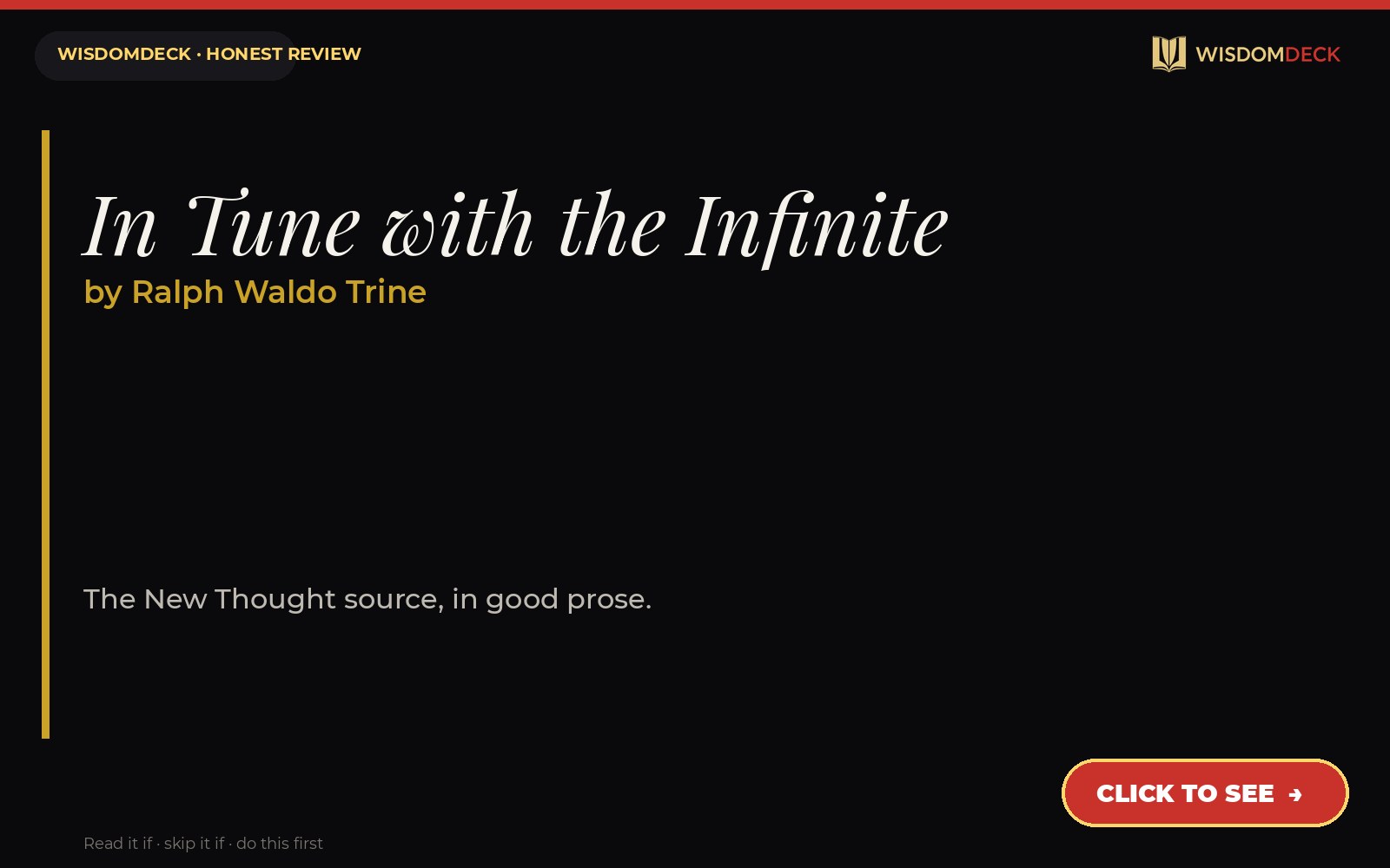 In Tune with the Infinite by Ralph Waldo Trine — WisdomDeck review