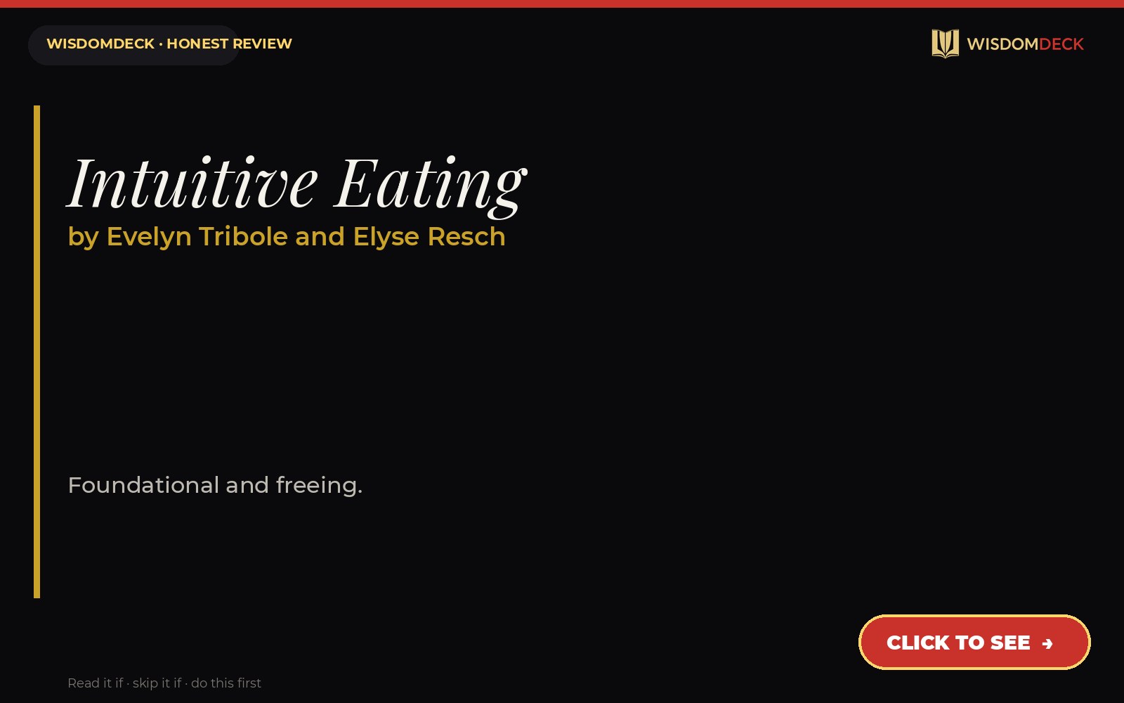 Intuitive Eating by Evelyn Tribole and Elyse Resch — WisdomDeck review