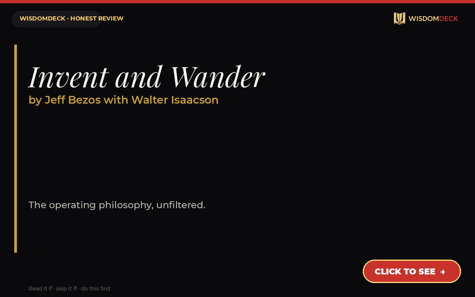 Invent and Wander by Jeff Bezos with Walter Isaacson — WisdomDeck review