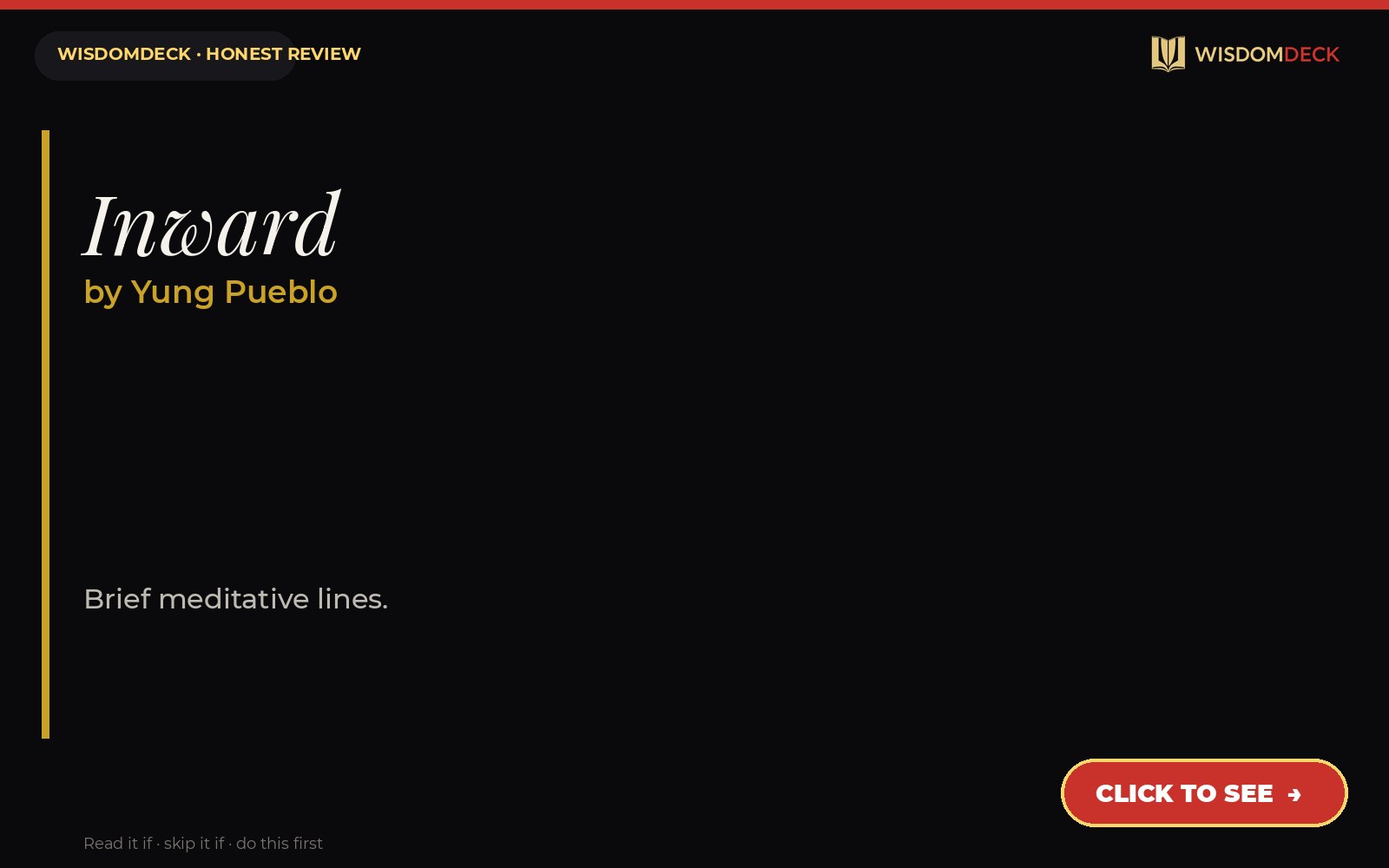 Inward by Yung Pueblo — WisdomDeck honest review