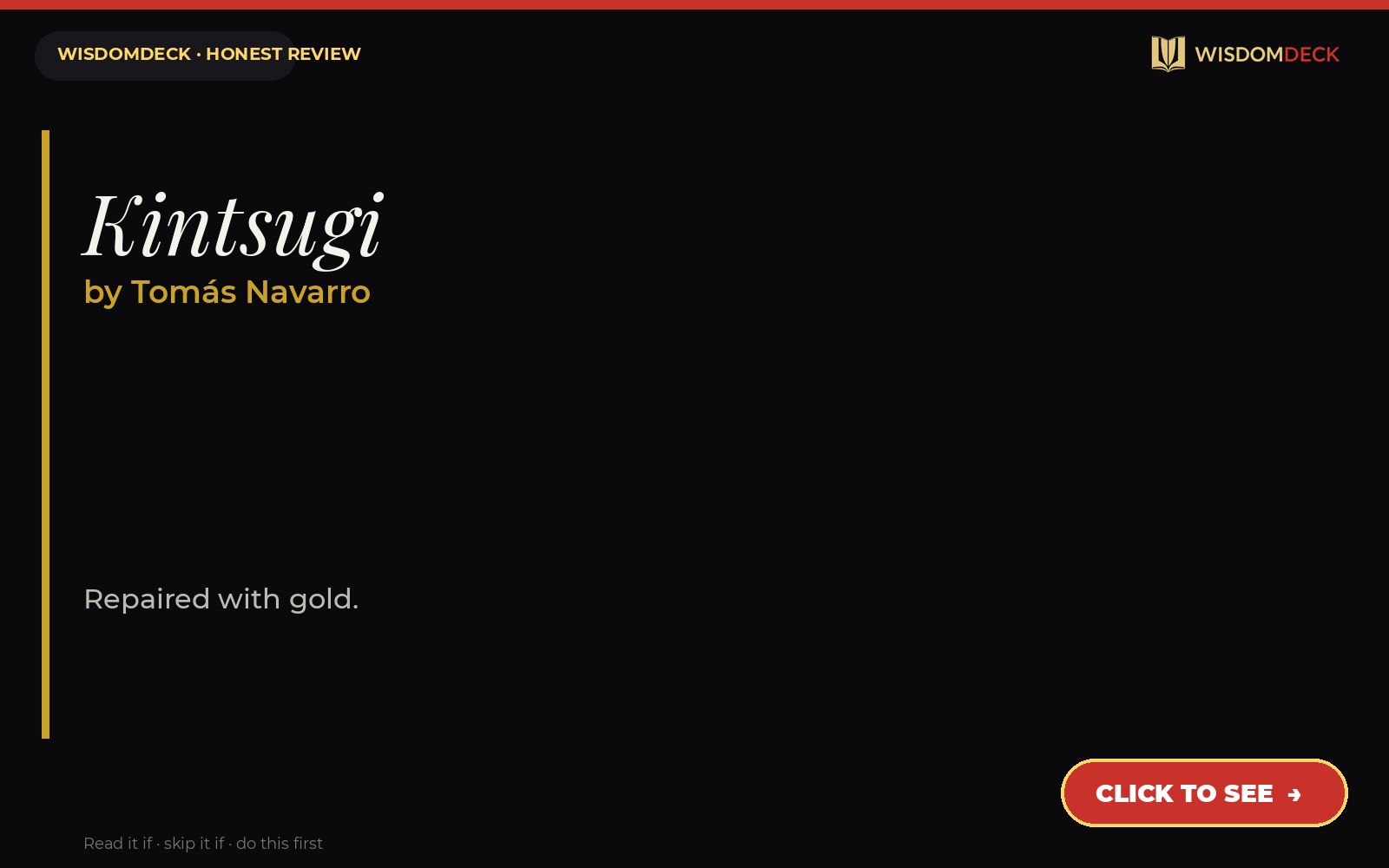 Kintsugi by Tomás Navarro — WisdomDeck honest review
