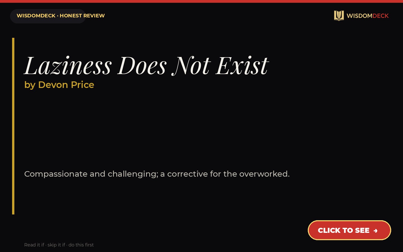 Laziness Does Not Exist by Devon Price — WisdomDeck review