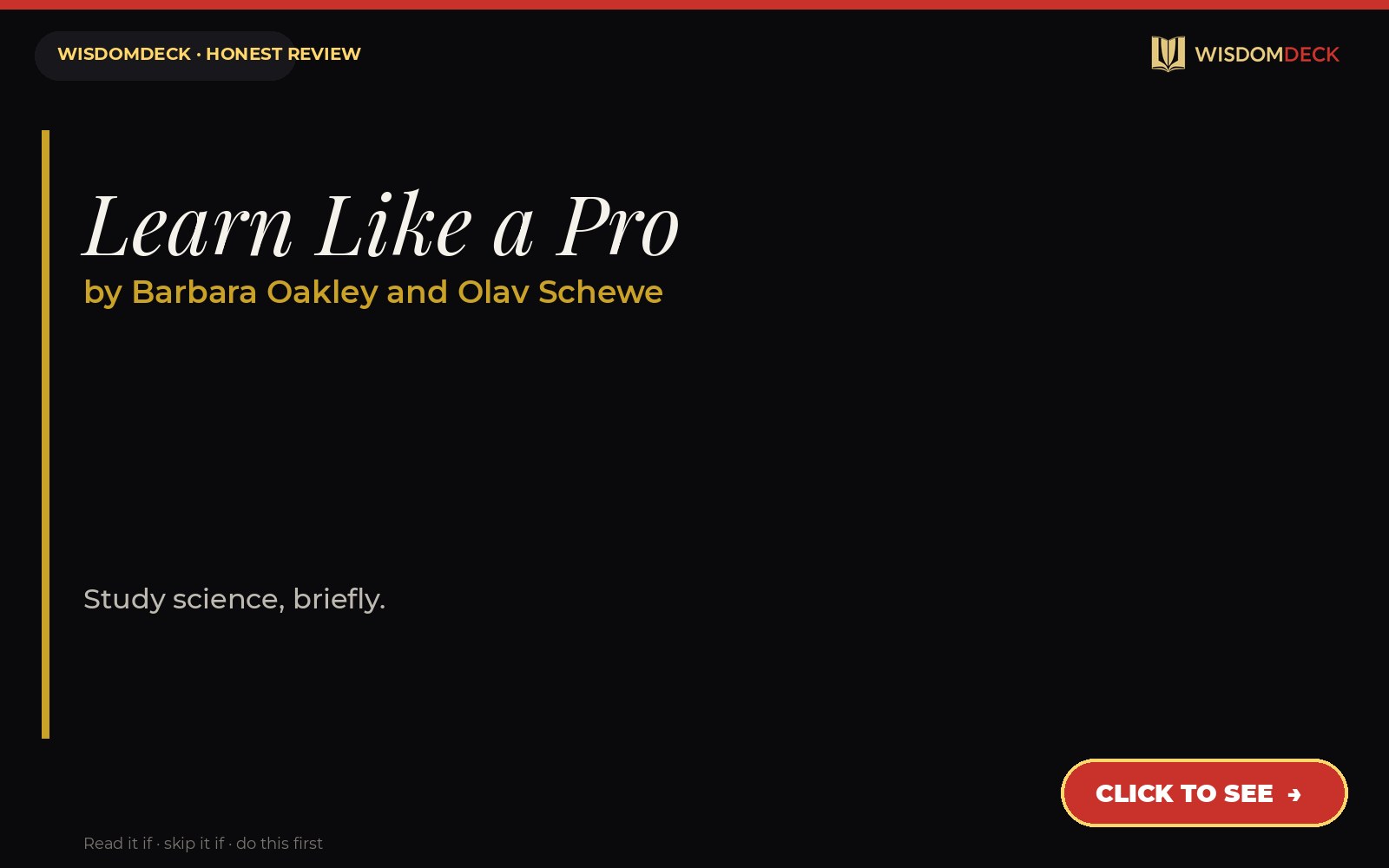Learn Like a Pro by Barbara Oakley and Olav Schewe — WisdomDeck review