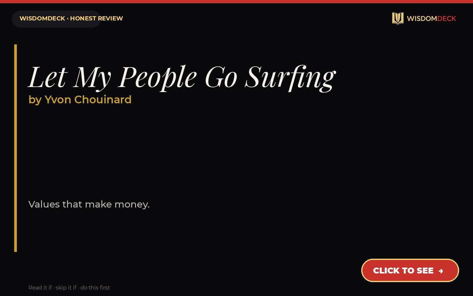 Let My People Go Surfing by Yvon Chouinard — WisdomDeck review