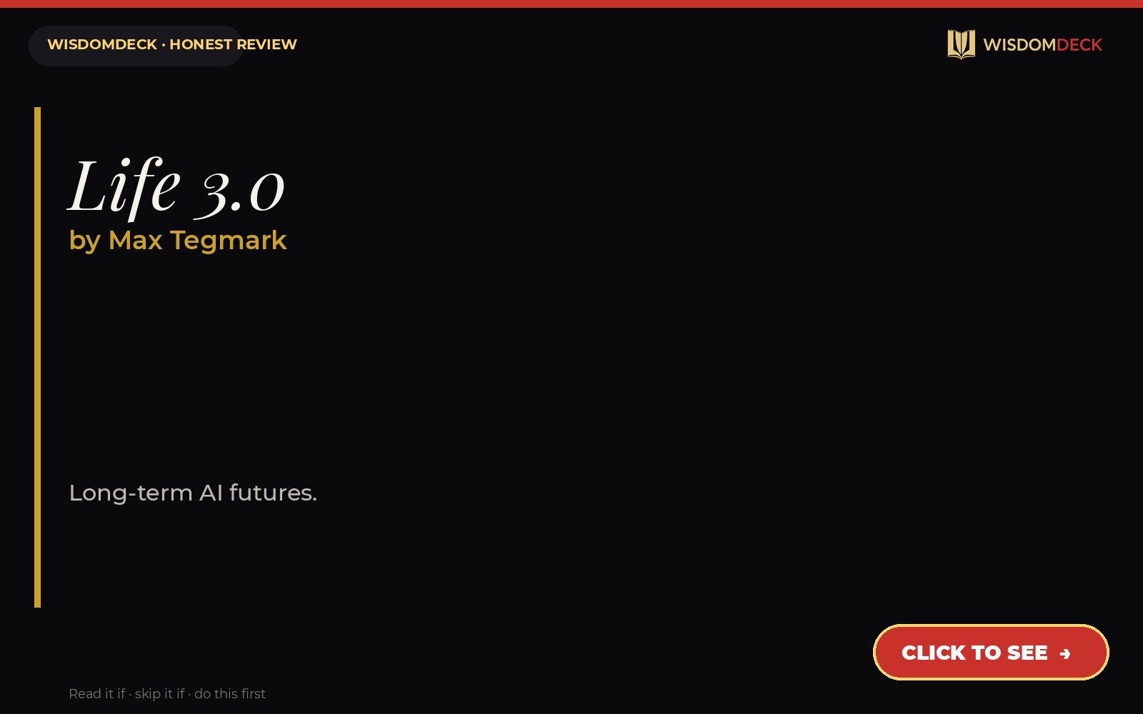 Life 3.0 by Max Tegmark — WisdomDeck review