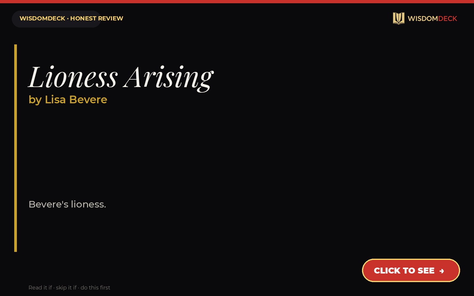 Lioness Arising by Lisa Bevere — WisdomDeck review