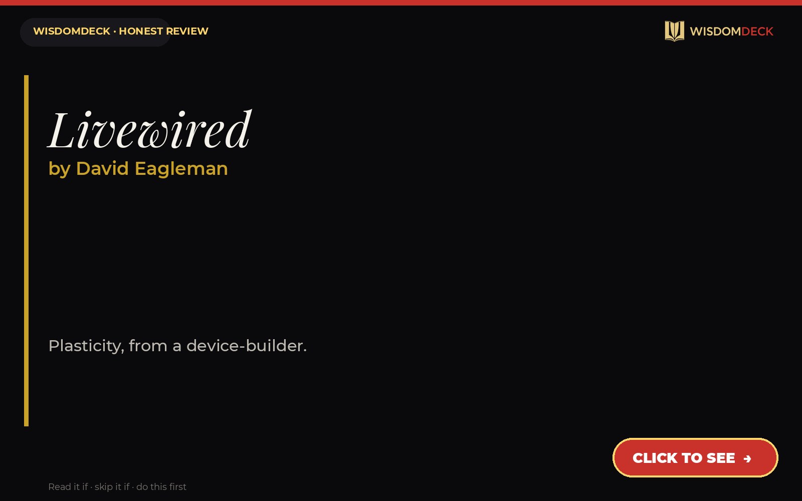 Livewired by David Eagleman — WisdomDeck review