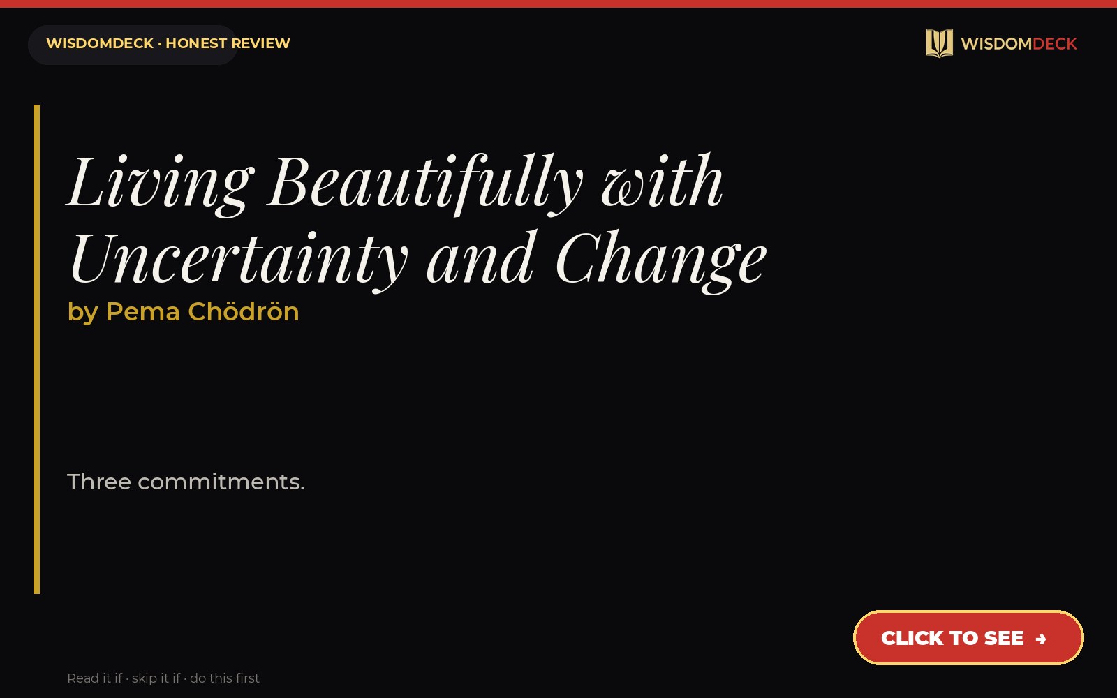 Living Beautifully with Uncertainty and Change by Pema Chödrön — WisdomDeck review