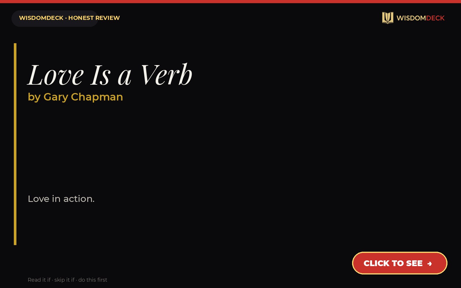Love Is a Verb by Gary Chapman — WisdomDeck review