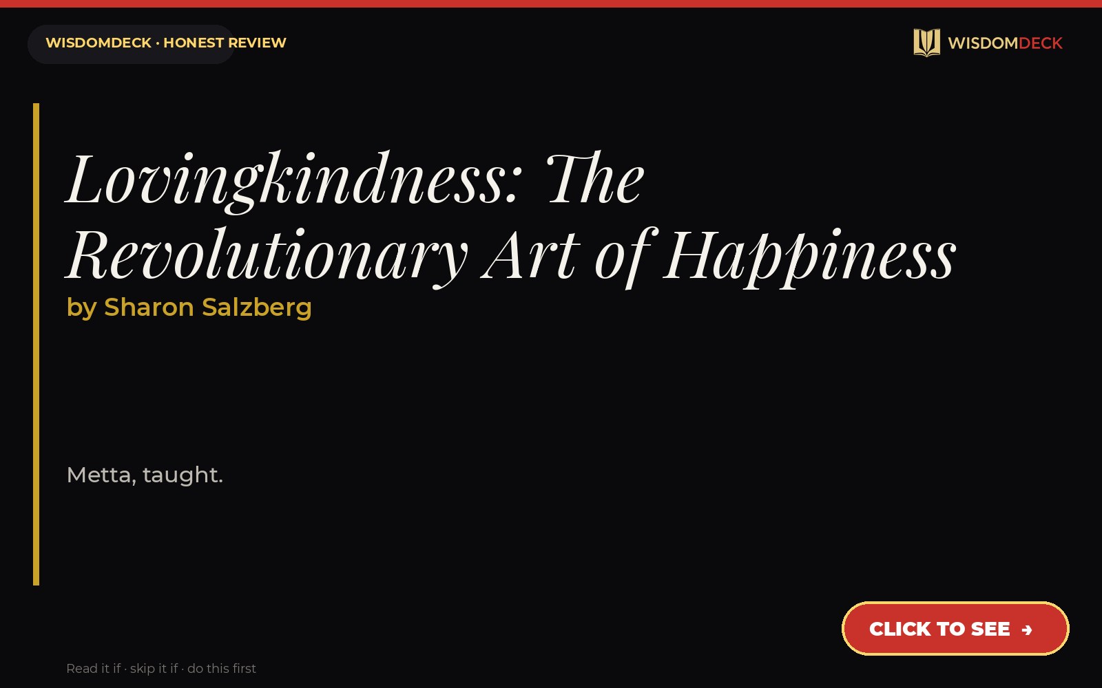 Lovingkindness: The Revolutionary Art of Happiness by Sharon Salzberg — WisdomDeck review