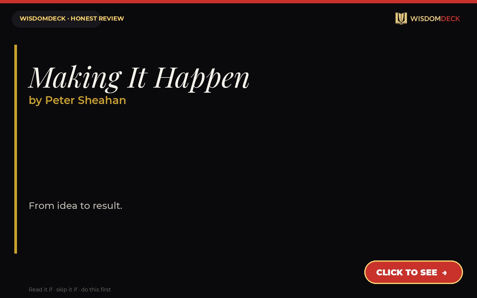 Making It Happen by Peter Sheahan — WisdomDeck review