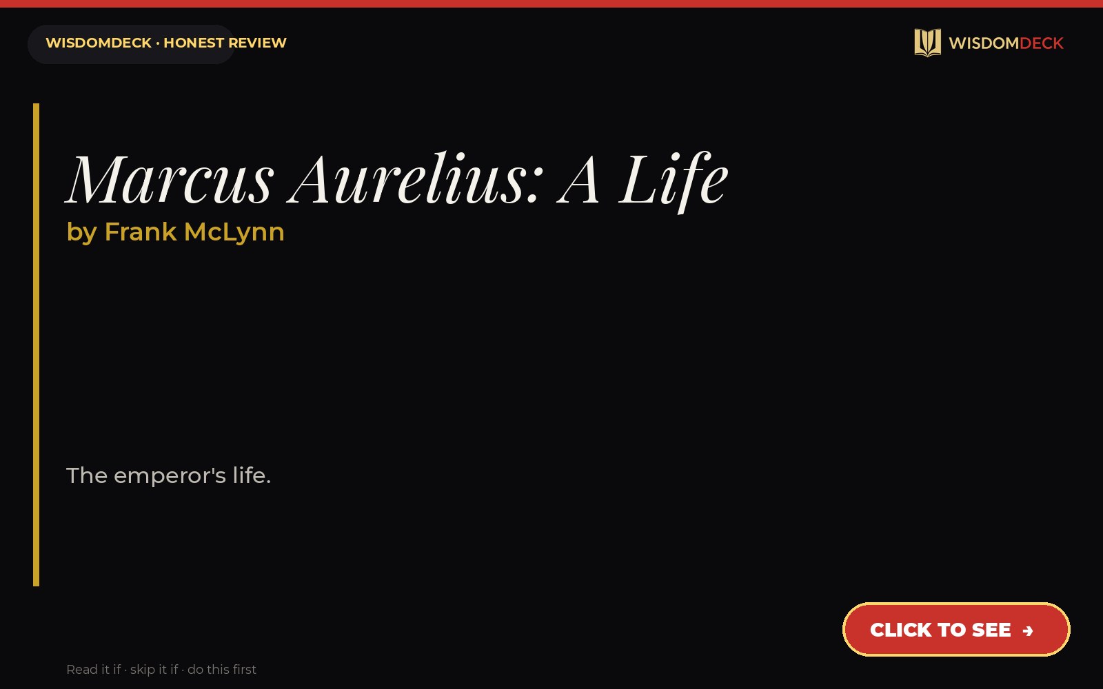 Marcus Aurelius: A Life by Frank McLynn — WisdomDeck review