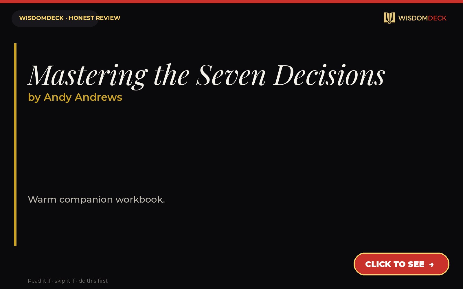 Mastering the Seven Decisions by Andy Andrews — WisdomDeck review