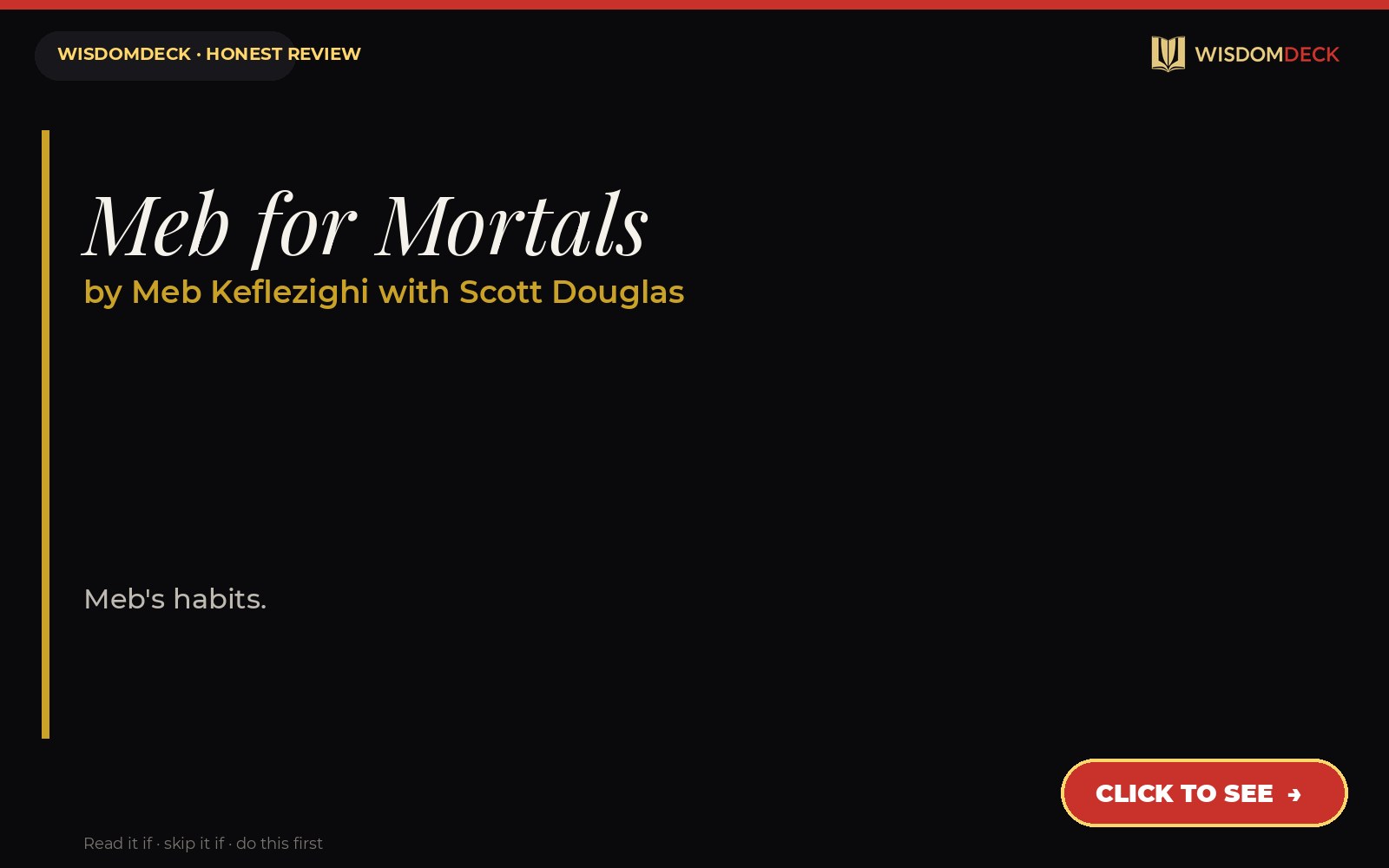 Meb for Mortals by Meb Keflezighi with Scott Douglas — WisdomDeck review
