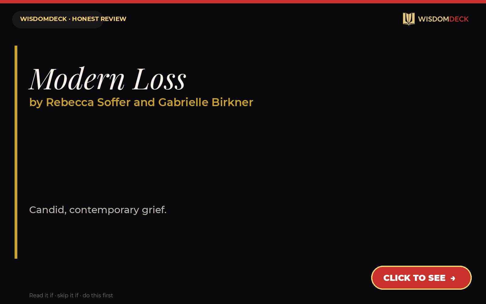 Modern Loss by Rebecca Soffer and Gabrielle Birkner — WisdomDeck honest review