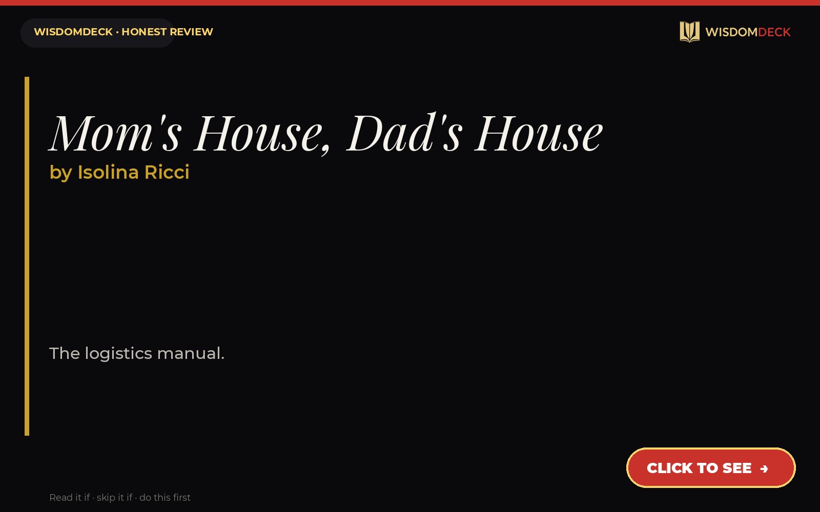 Mom's House, Dad's House by Isolina Ricci — WisdomDeck review