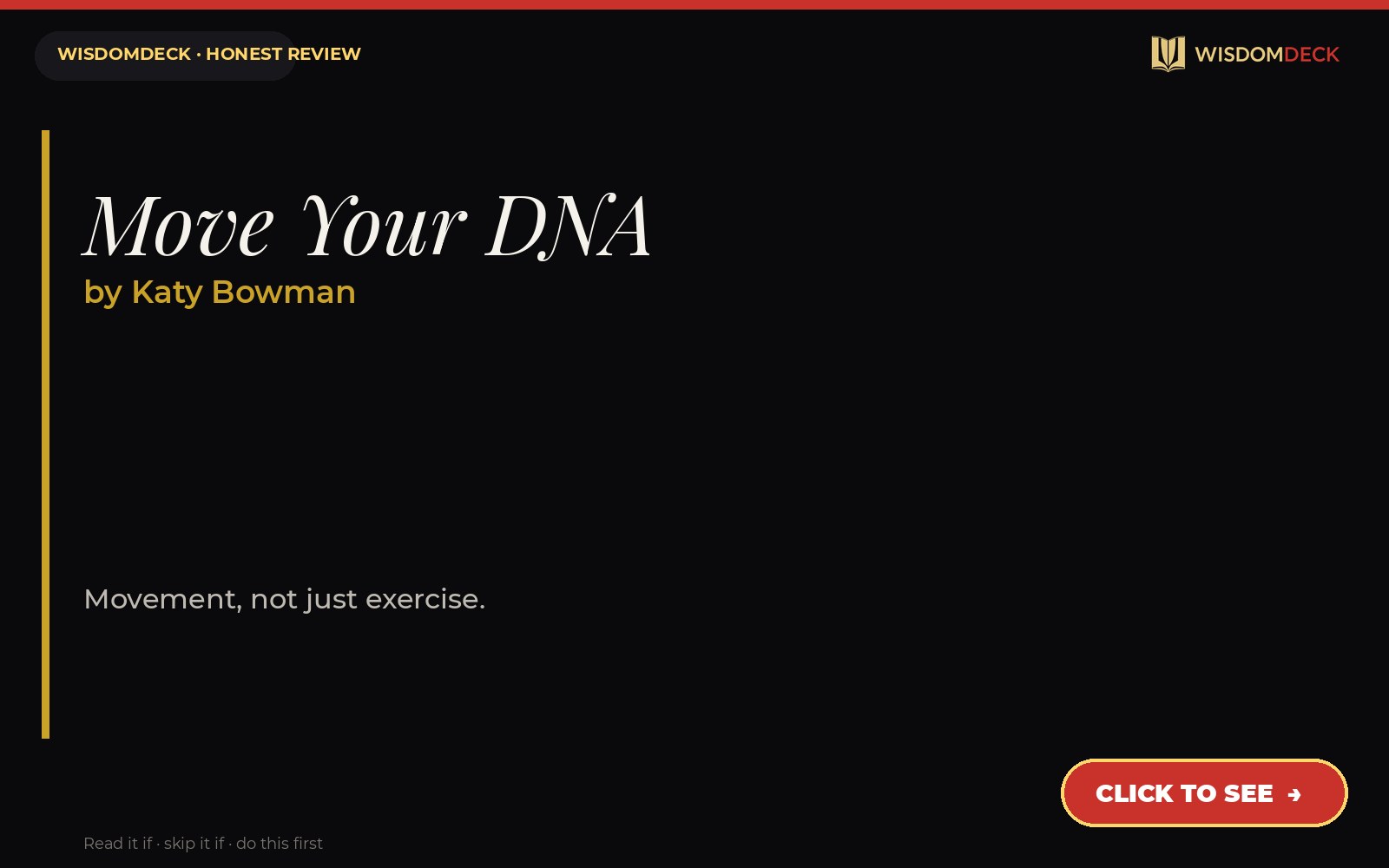 Move Your DNA by Katy Bowman — WisdomDeck honest review