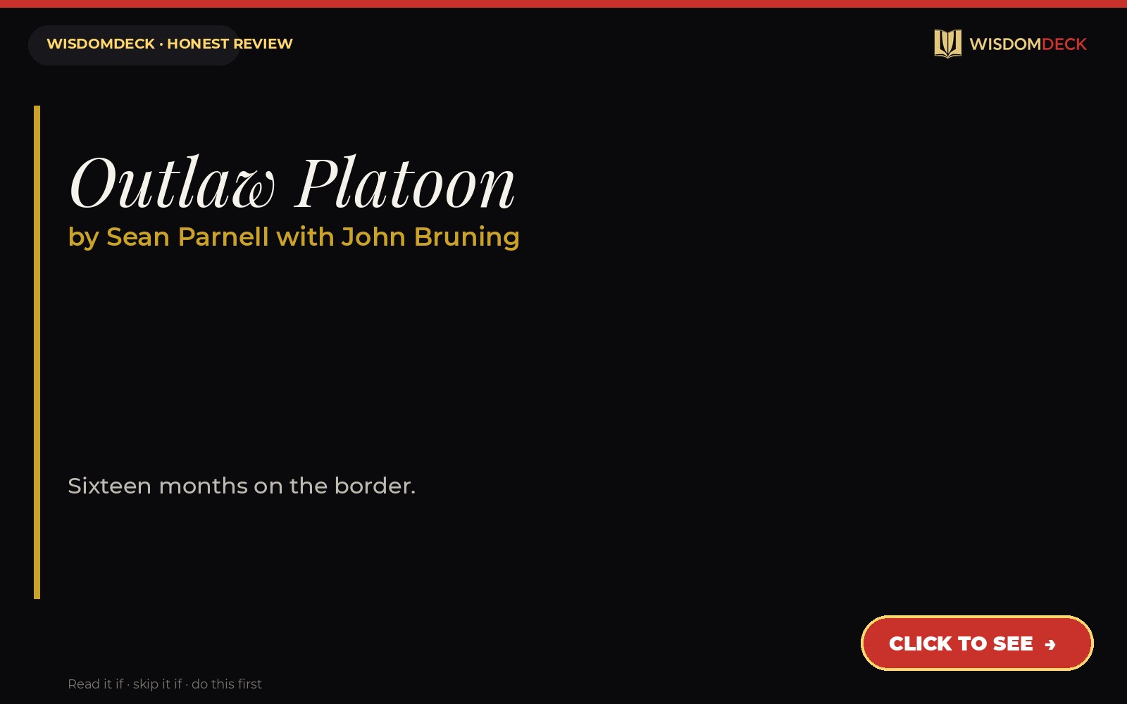 Outlaw Platoon by Sean Parnell with John Bruning — WisdomDeck review