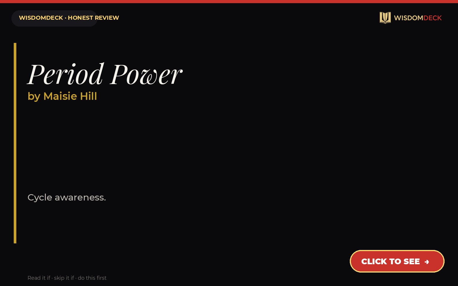 Period Power by Maisie Hill — WisdomDeck honest review