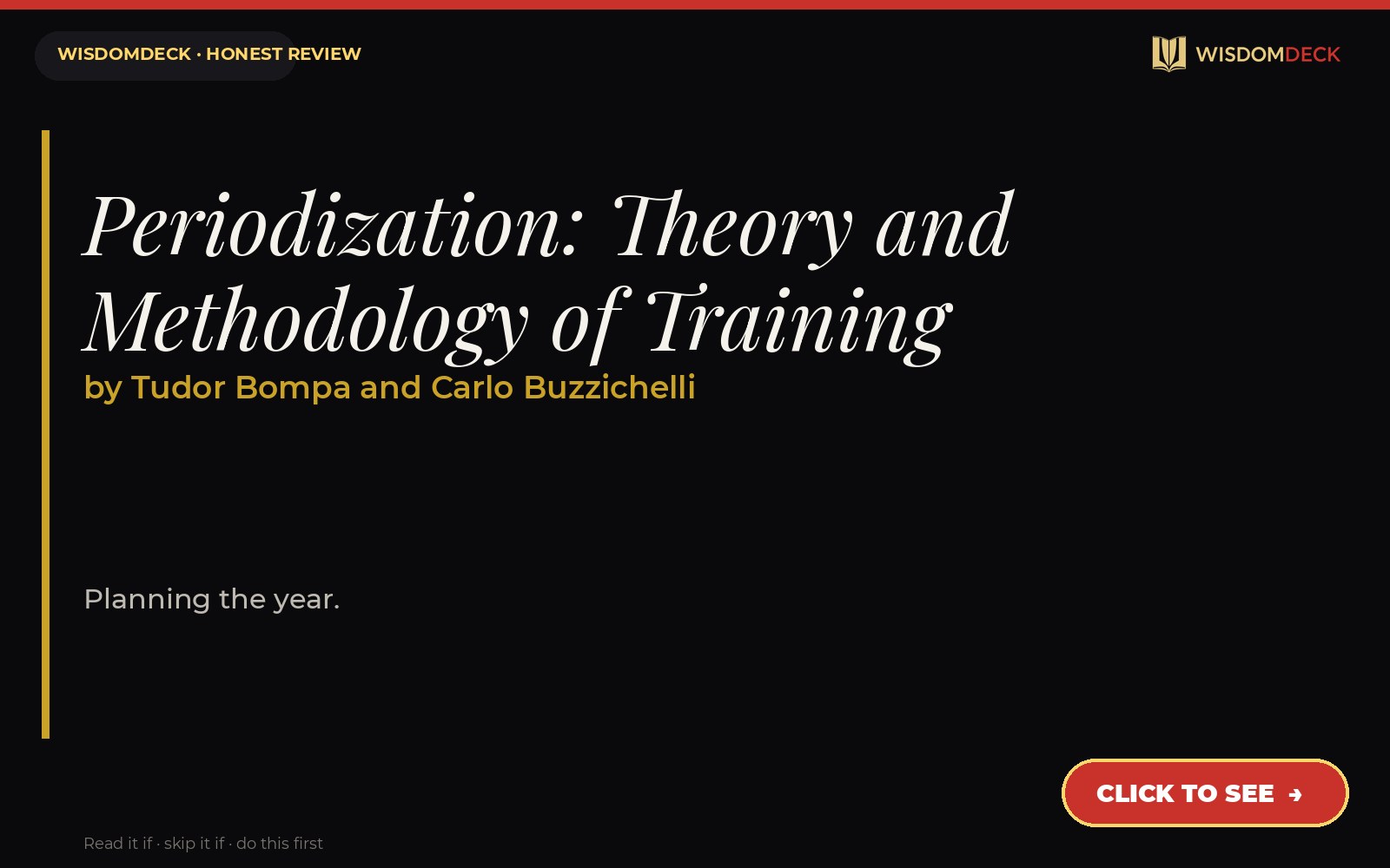 Periodization: Theory and Methodology of Training by Tudor Bompa and Carlo Buzzichelli — WisdomDeck review