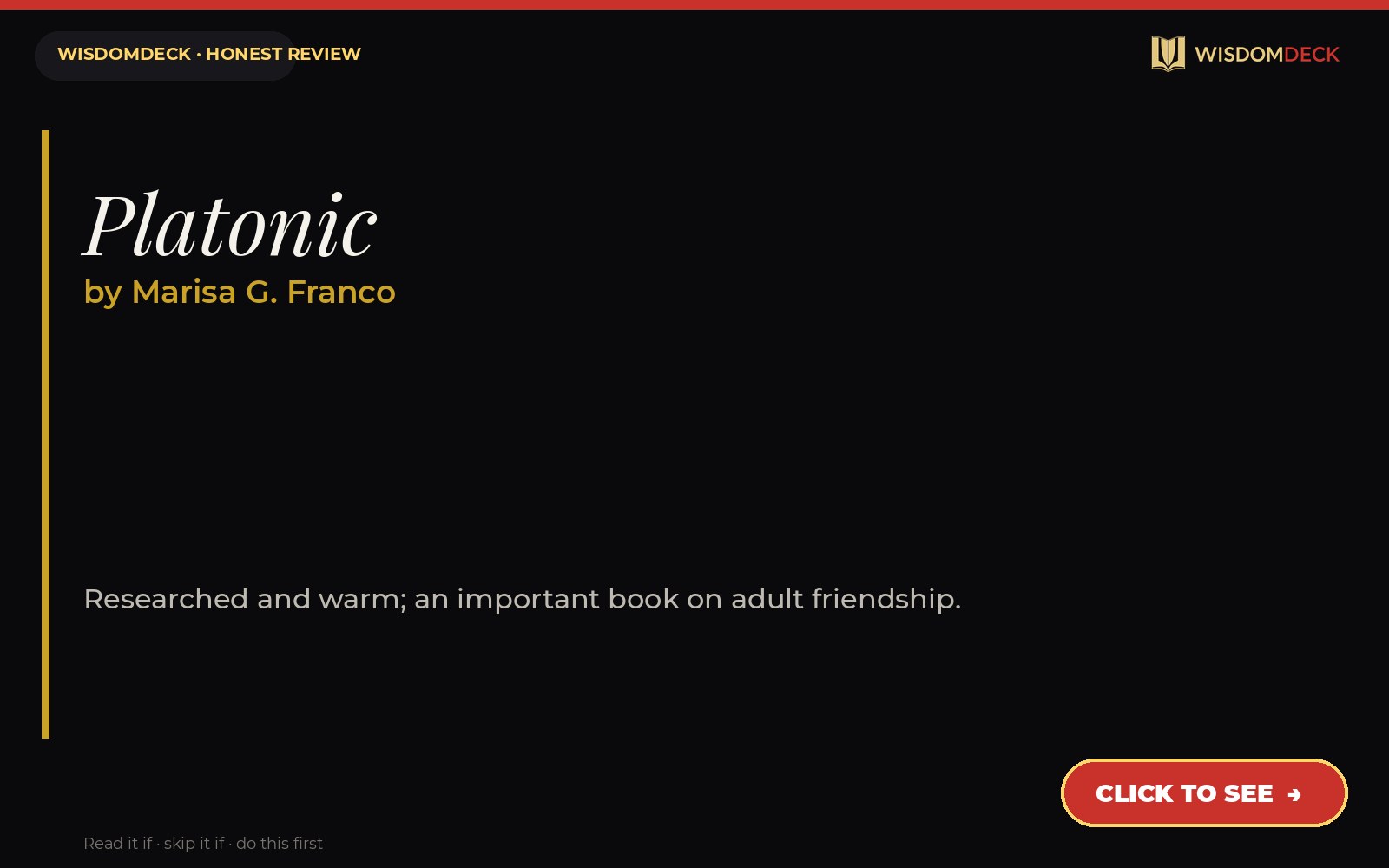 Platonic by Marisa G. Franco — WisdomDeck review