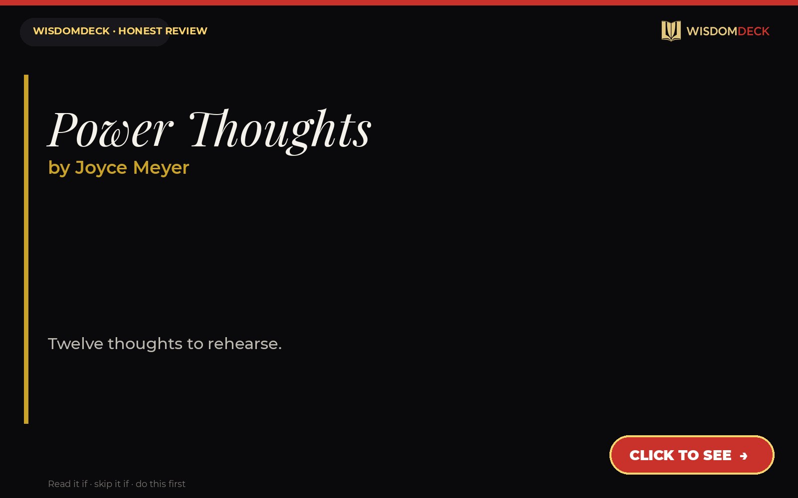 Power Thoughts by Joyce Meyer — WisdomDeck honest review