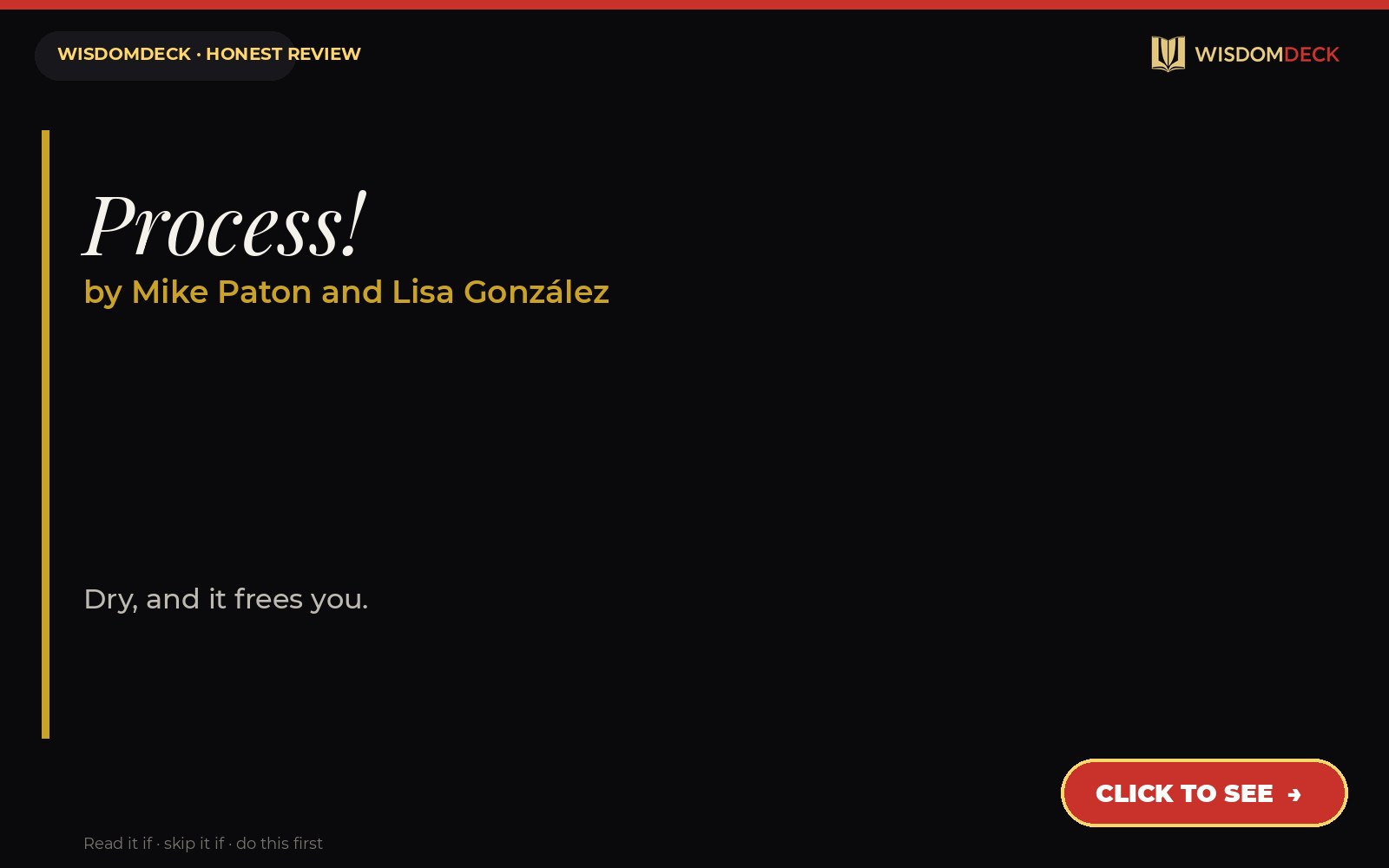 Process! by Mike Paton and Lisa González — WisdomDeck review