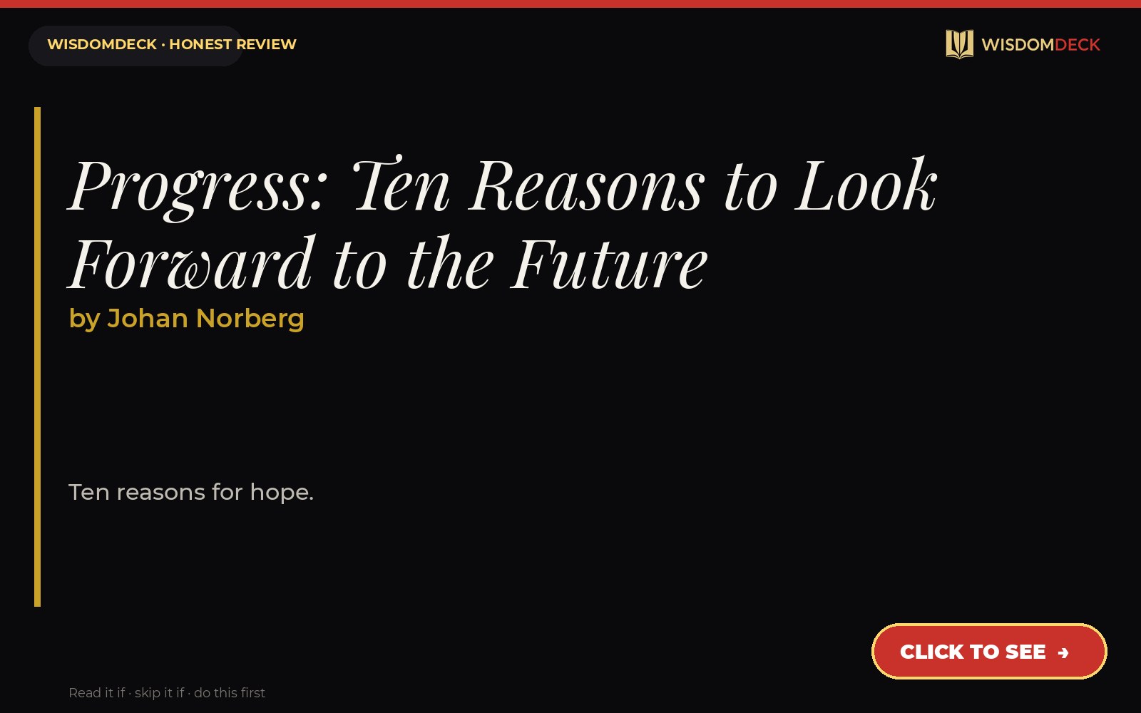 Progress by Johan Norberg — WisdomDeck honest review