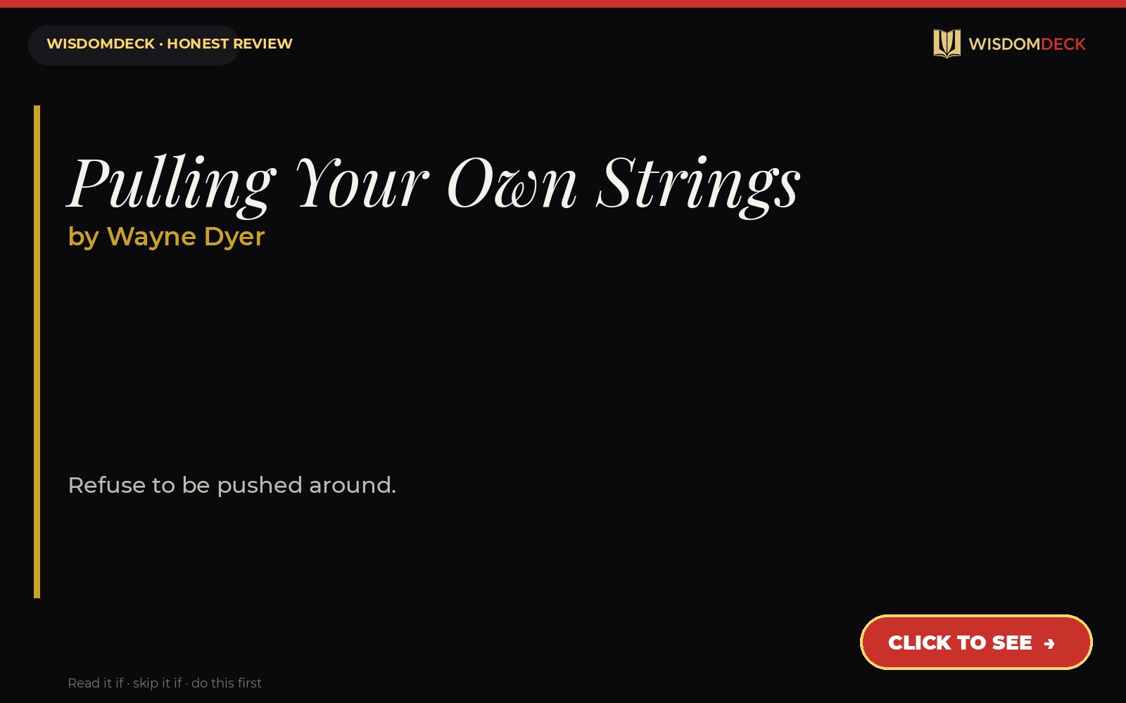 Pulling Your Own Strings by Wayne Dyer — WisdomDeck review