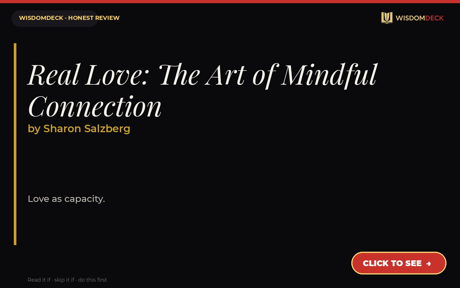 Real Love by Sharon Salzberg — WisdomDeck review