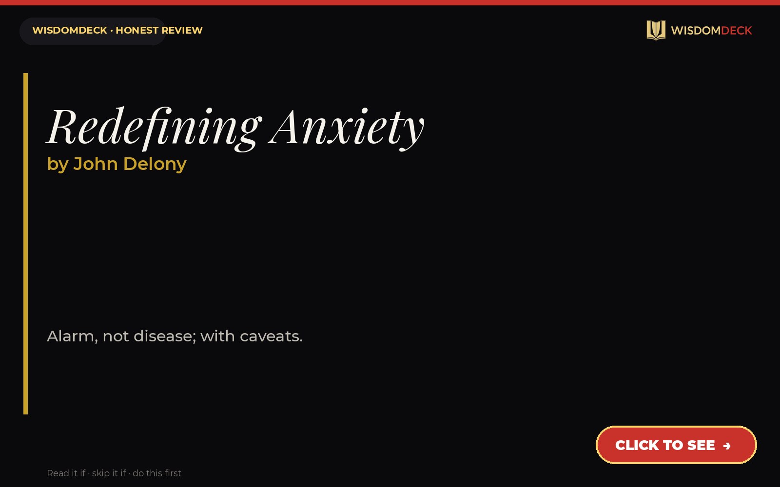 Redefining Anxiety by John Delony — WisdomDeck review