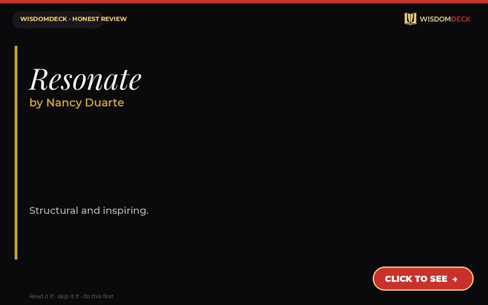 Resonate by Nancy Duarte — WisdomDeck review