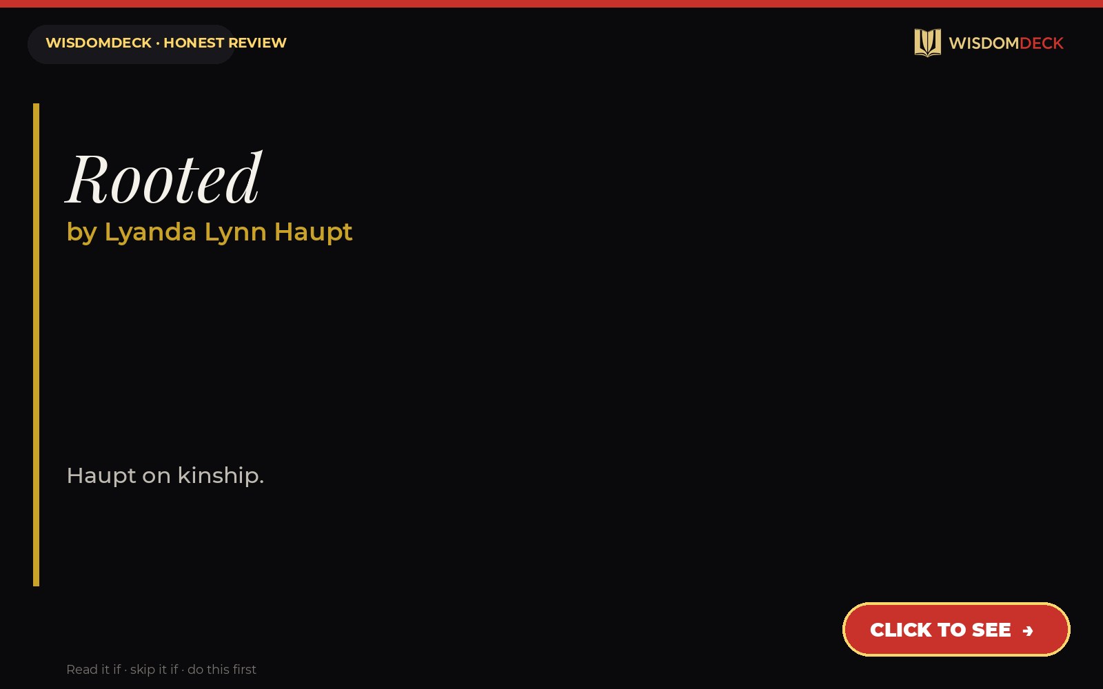 Rooted by Lyanda Lynn Haupt — WisdomDeck honest review