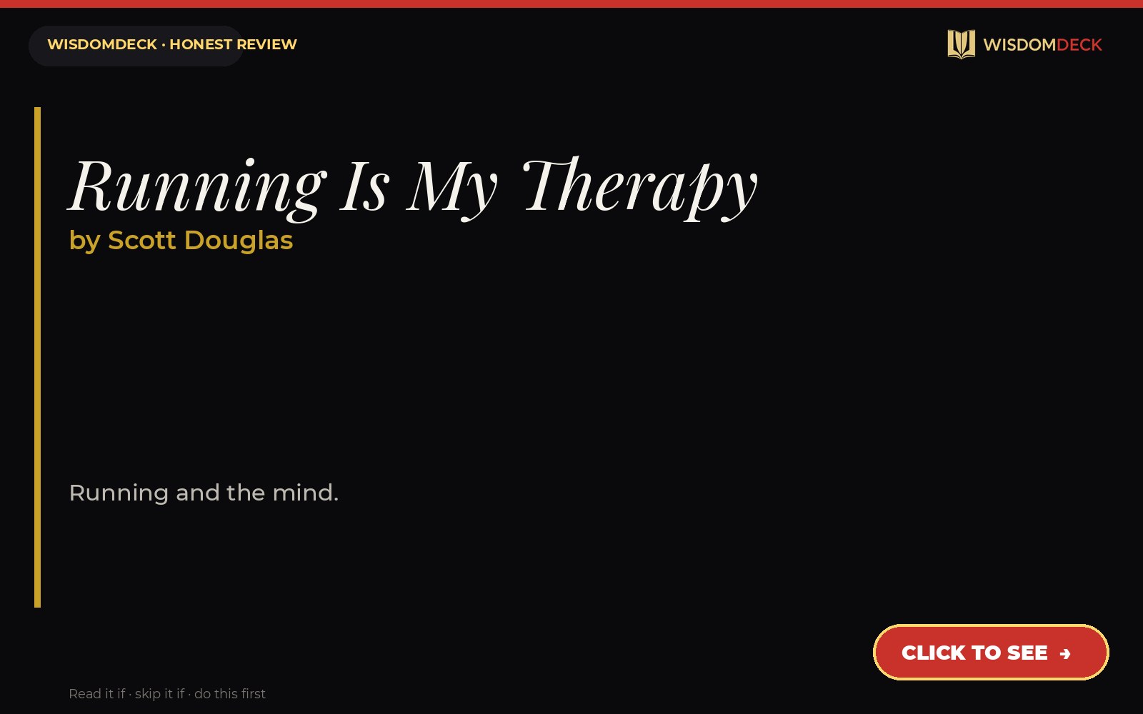 Running Is My Therapy by Scott Douglas — WisdomDeck review